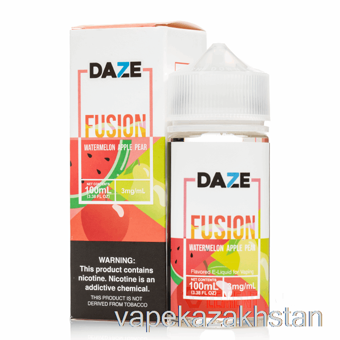 Vape Kazakhstan Watermelon Apple Pear - 7 Daze Fusion - 100mL 3mg